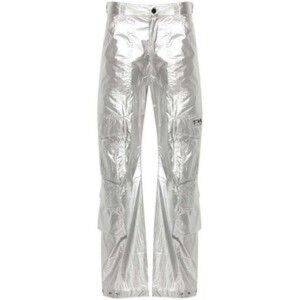 Golden Goose Silver Wide-Leg Cargo Trousers - NWT
